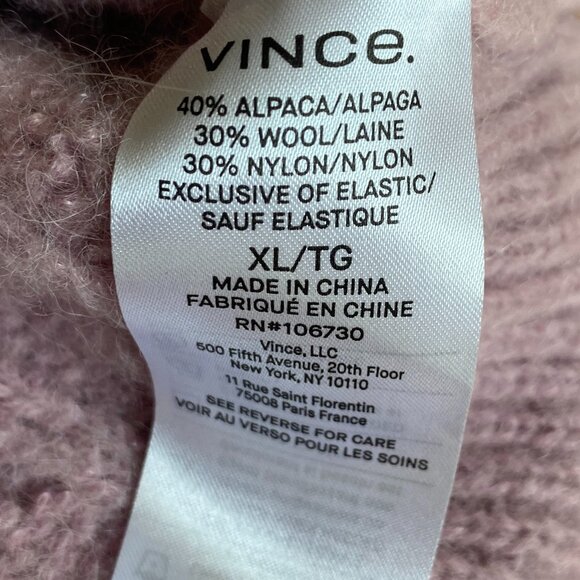 Vince Wool Alpaca Cable Knit Sweater Pink Feminine Soft Girl Quiet Luxury-M/L - Picture 11 of 13